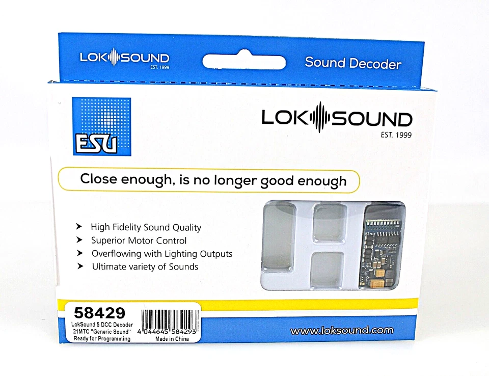 ESU LokSound 58429 V5 BLANK 21 Pin DCC Sound Decoder HO Scale NIB - Image 1 of 3