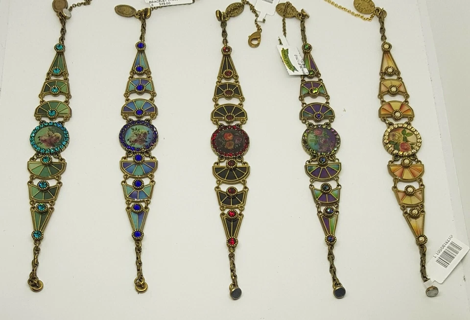 Pulsera Michal Negrin Rosas Esmalte Imán Bloqueo Art Nouveau Hecha en Israel  Foto 1 de 1