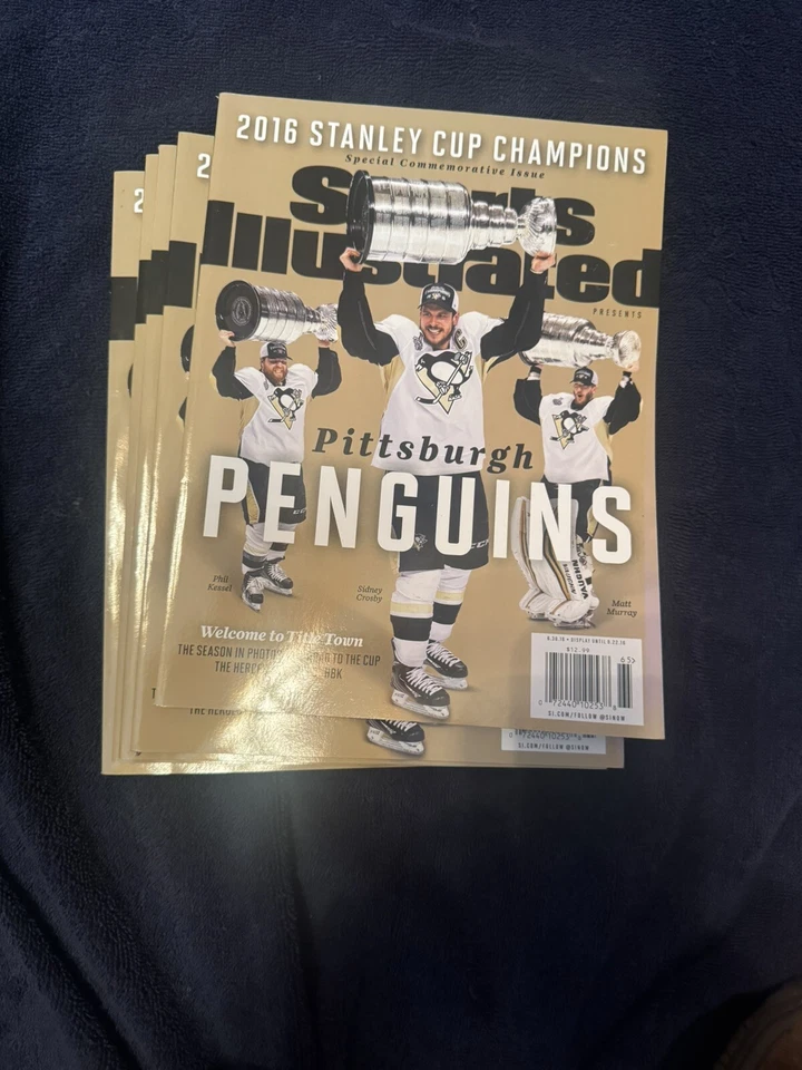Памятная карточка Кубка Стэнли 2016 Pittsburgh Penguins Sports Illustrated Сид Кросби - Изображение 1 из 1