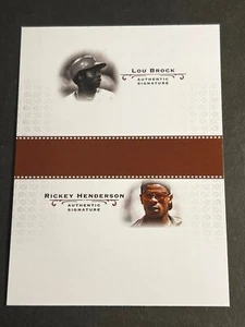 Box 49: 2012 Leaf BLANK BACK PROOF MISSING AUTO Lou Brock Rickey Henderson - Picture 1 of 2