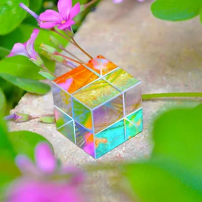 23mm Six-Sided Bright Light Combine Cube Prism for Kid's Science Experiment 1PC
