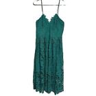 Donna Morgan Women's Lace Spaghetti Strap Midi Dress Seagreen Size 8