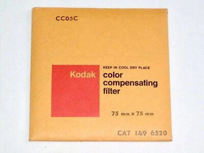 Kodak CC05C Color Compensating Filter, 75mm x 75mm, Gelatin Wratten Filter, NOS - Image 1 of 2