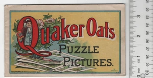 Quaker Oats Puzzle Pictures Book Victorian Trade Card 1800s 4"x6" VTC-Xi100 - Imagen 1 de 3