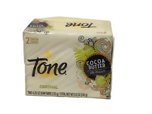 Tone Original Cocoa Butter With Vitamin E Bar Soap, Pack of 2 - 4.25 Oz Ea
