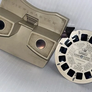 View-Master Sawyers Tan Grey Viewer Vintage USA Cinderella Reel 2 Works!/127b - Picture 1 of 12