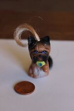 Vtg Rare kenner? Puppy Dog Yorkie Black and Brown w growing hair for doll house