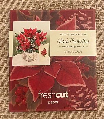 Mini tarjeta de ramo de flores emergentes de abedul de papel recién cortado NUEVO Foto 1 de 2