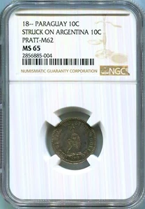 Paraguay - 18xx 10c Pattern in NGC MS 65 - Picture 1 of 3