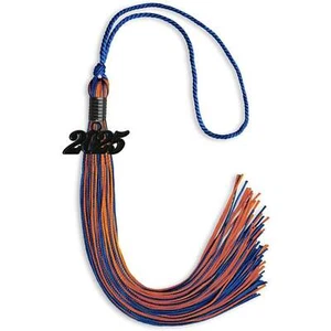 Endea Graduation Royal Blue/Orange Mixed Color Tassel With Black Date Drop - Picture 1 of 21