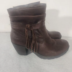 Born BOC Alicudi Women's Size 8.5M Brown Soft Leather Tassel Western Ankle Boots - Picture 1 of 10