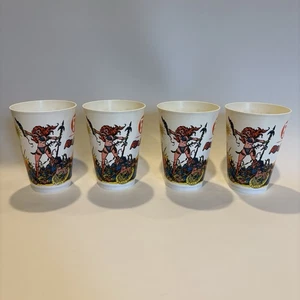 Set of 4 7-Eleven 1977 Marvel Red Sonja Slurpee Cups - 5” Tall - Picture 1 of 11