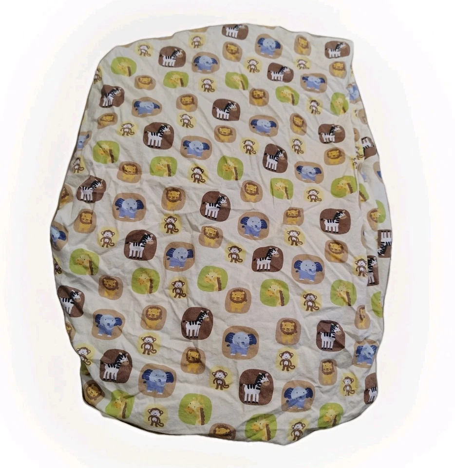 Tiddliwinks Safari Friends Fitted Crib Sheets 2pk Cotton Zoo Animals Zebra Lions - Image 1 of 4