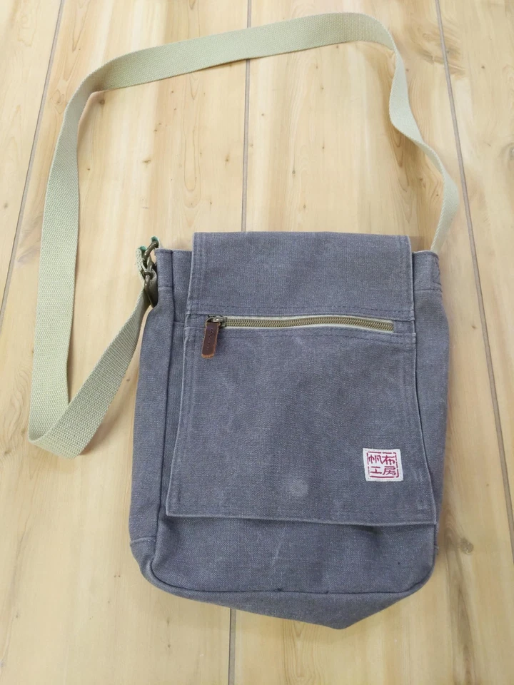 Bandolera Bandolera de Lona Encerada Gris 11" Lona Taller DEFECTO Foto 1 de 4