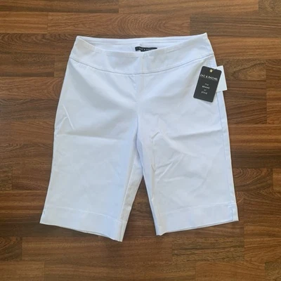 Zac & Rachel Sz 8 NWT Optic White Pull-On Knee Length Bermuda Shorts 7K81HSTD1 - Image 1 of 4