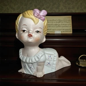 Vintage Piano Baby Unbranded Hand Painted Porcelain Girl Figure - Picture 1 of 13