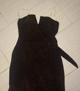 Trixxi Clothing Company Jumpsuit schwarz mit gold Glitzer trägerlos - Bild 1 von 8