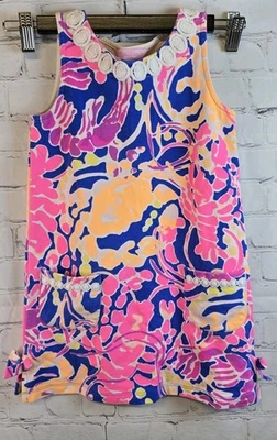 Lilly Pulitzer Little Lilly Classic Shift Dress Catch & Release Sz S(4-5) Preppy - Image 1 of 4