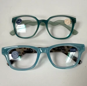 Pair 1.25 PEEPERS Blue Green Blue Light 2510 Vtg Vibes Focus/3310 If U Say Readr - Picture 1 of 6