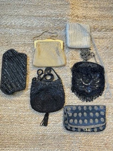 Kishu’s, Casual Corner Gold Metal, Beaded, Sequins, Vintage “6” Evening Bag Lot - Picture 1 of 24