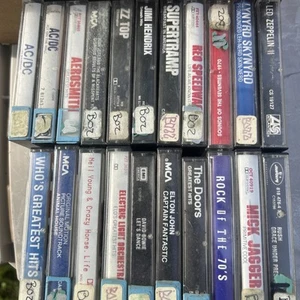 Lot Of 21 1970s Rock Cassettes Tapes Albums Aerosmith Elton John Doors Who - Picture 1 of 5
