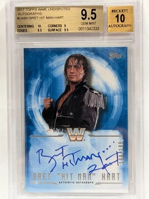 2017 Topps WWE Undisputed Bret "Hit Man" Hart 109/199 BGS 9,5 auténtico automático 10 Foto 1 de 2