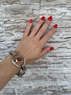Bracciale In Argento 925 Corallo Rosso - Immagine 1 di 4