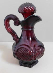 Avon Ruby Red 1876 Cape Cod Cruet Vintage Glass Bottle With Stopper 5.5 in tall - Picture 1 of 17