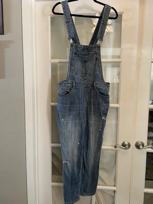 Blank NYC Distressed 牛仔直筒连体裤 29 码 — 第 1/4 张图片