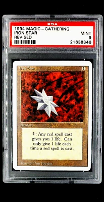 1994 MtG Magic the Gathering Revised Iron Star PSA 9 Mint *Only 9 Graded Higher* - Image 1 of 4