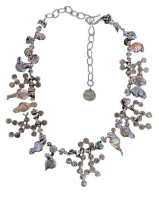 "Collar gargantilla Mary Hancock Doug plata esterlina perla de agua dulce 16""" Foto 1 de 4