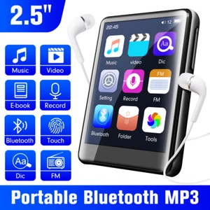 2.5" MP3 MP4 Player Full Touch Lossless Sound Bluetooth 5.0 Music Voice FM Radio - Picture 1 of 11