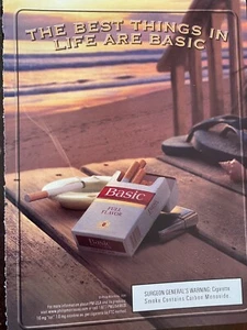 Basic Cigarettes, Full Page Vintage Print Ad - Picture 1 of 1