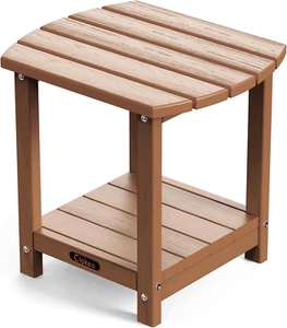 Adirondack Outdoor Side Table, 2-Tier Sturdy Patio End Table Weather Resistant, - Picture 1 of 5