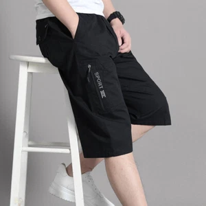 Mens Work Shorts Combat Cargo Multi Pockets Summer Shorts Cotton Zip Half Pants - Picture 1 of 13