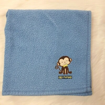 Cutie Pie Baby Blanket Silly Monkey Blue Boy Soft Plush Sherpa Security B18 - Image 1 of 3