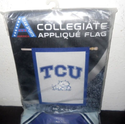 TCU Horned Frogs One Sided Garden Flag /Wall Banner  28" x 44" New Stored - Image 1 of 4