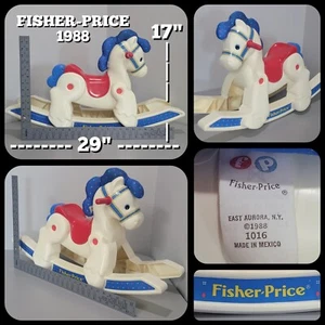Vintage 1988 Fisher Price Rocking Horse 1016 Quaker Oats Plastic Kids Baby Toy - Picture 1 of 20