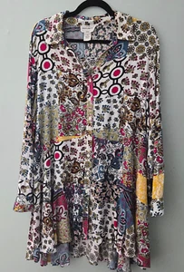 For The Republic Patch Floral Button - up Tunic Dress size 1 X - Picture 1 of 11