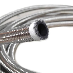 5 Foot Braided Hose Stainless Steel Hydraulic Fuel Oil E85 - 08 AN - Imagen 1 de 1