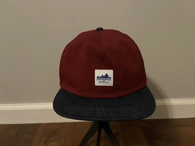 Gorra Patagonia Range Rojo Carmín 33575 Snapback Flat Bill Hat - ¡Nueva! Foto 1 de 4
