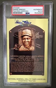 Minnie Minoso Autographed Yellow HOF Plaque- PSA - Picture 1 of 2