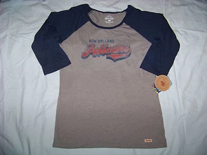 Auténtica Ropa Deportiva Para Mujer Nueva Orleans Pelicans Camisa Mangas 3/4 Nueva con Etiquetas XL - Imagen 1 de 2