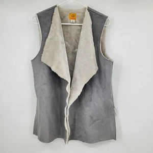 Ruby Rd Grey Faux Suede Women's Open Front Vest Size Medium - Picture 1 of 8