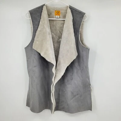 Ruby Rd Grey Faux Suede Women's Open Front Vest Size Medium - Image 1 of 4
