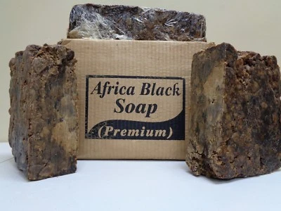 Raw African BLACK SOAP Organic Unrefined From GHANA Premium Quality Choose Size  - Image 1 of 4
