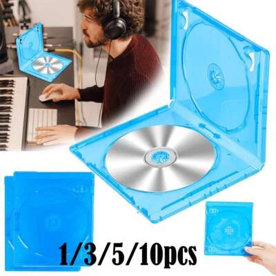 1/3/5/10X Blu-ray Double Disc cases, Standard 12mm, Blu-Ray Logo w/Outer Plastic - Image 1 of 4