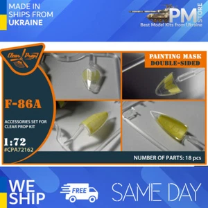 Clear Prop CPA72162 1/72 F-86A double-sided painting mask on yellow kabuki paper - Picture 1 of 5