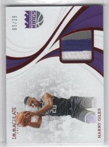 2018-19 Immaculate Collection Materials Red #19 Harry Giles Jersey /25 - NM-MT