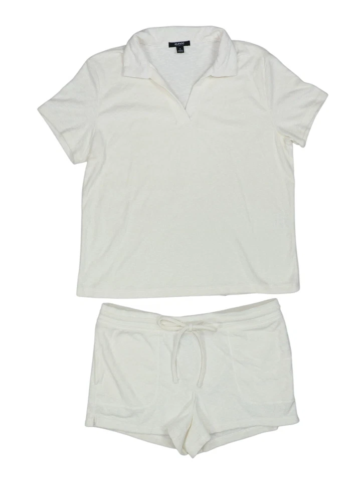 Alfani Intimates 2-Piece Terry Cloth V-Neck Top  & Shorts Women's Pajama Set NWT - Image 1 of 1